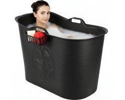 Bath Bucket® - Zwart - 185L - Mobiele Badkuip - Zitbad - Ligbad - IJsbad - Ice Bath - Incl. Slurfje en Kraantje