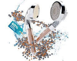 BATHFUSION douchekop met mineraalsteenfiltering, waterbesparend met meer waterdruk, handdouche met regendouche en massagefunctie