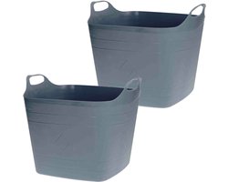 Bathroom Solutions flexibele kuip emmers/wasmanden - 2x stuks - 40 liter