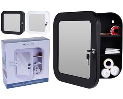 Bathroom Solutions Medicijnkast met Spiegel - 32x32 x 11.5 cm - Wit variant - zwart variant