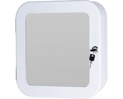 Bathroom Solutions Medicijnkastje - wit - met spiegel en slot - 32 x 32 cm