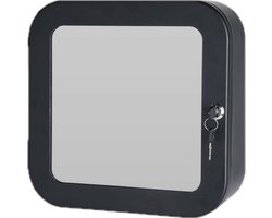 Bathroom Solutions Medicijnkastje - zwart - met spiegel en slot - 32 x 32 cm
