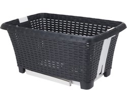 Bathroom solutions wasmand op poten - antraciet - 38 liter - 39 x 59 x 29 cm - Wasgoedmanden - kunststof