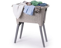Bathroom Solutions wasmand op poten - beige - 35 ltr - 60 x 40 x 28 cm - Wasgoedmanden