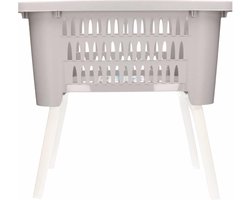 Bathroom solutions wasmand op poten - beige - 38 liter - 39 x 59 x 29 cm - Wasgoedmanden - kunststof