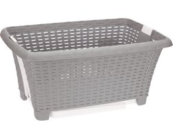 Bathroom solutions wasmand op poten - grijs - 38 liter - 39 x 59 x 29 cm - Wasgoedmanden - kunststof
