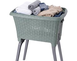Bathroom Solutions wasmand op poten - groen - 35 ltr - 60 x 40 x 28 cm - Wasgoedmanden