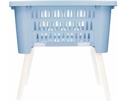 Bathroom solutions wasmand op poten - lichtblauw - 38 liter - 39 x 59 x 29 cm - Wasgoedmanden - kunststof