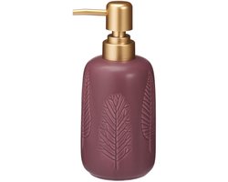 Bathroom Solutions Zeeppompje / dispenser Forrest - bordeaux rood - aardewerk - 7 x 17 cm - 370 ml - keuken en badkamer