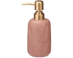 Bathroom Solutions Zeeppompje / dispenser Forrest - roze - aardewerk - 7 x 17 cm - 370 ml - keuken en badkamer
