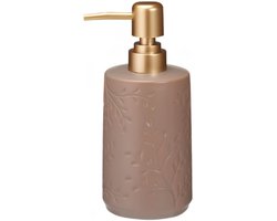 Bathroom Solutions Zeeppompje / dispenser Forrest - taupe - aardewerk - 7 x 17 cm - 370 ml - keuken en badkamer