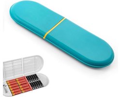 Batterij-organizer batterijtester met elektrische hoeveelheidsherkenning voor AA-koffer (blauw) a A