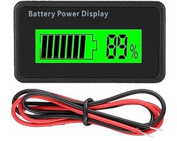 Battery Capacity Indicator, 12-48V, Universal Battery, LCD Battery Capacity Indicator, Voltmeter (Green Lamp)