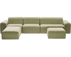 BATTIFOLLO - Loungeset modulair 7-zits - Olijfgroen - Olefine