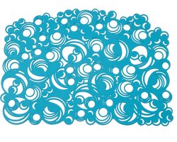 Batucada - Moon Quarter - Plantaardige - Placemat – Cirkels – Rondjes patroon - oogt zoals Rubber – Anti Slip – 1 stuk – Blauw - Turquoise - 41 x 31,5cm – Onderhoudsvriendelijk – Onderlegger - Vegan