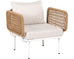 BAUCINA - Tuinfauteuil - Lichtbeige/Lichtbruin - Staal