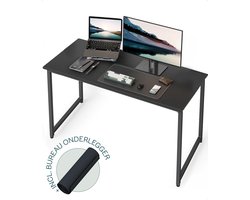 BAUER & MEYER® Bureau - Bureau Zwart - Computerbureau - Computer tafel - Bureautafel - Desk - incl. bureau onderlegger - 100 x 50 x 76 cm - Hout look - Zwart