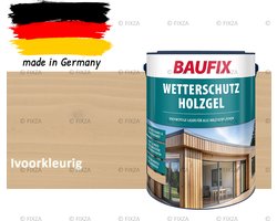 BAUFIX Buitenbeits – Ivoorkleurig – Zijdeglans – 5 Liter – Voor Schutting, Tuinhuis & Blokhut – UV- & Weerbestendig