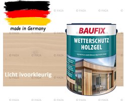 BAUFIX Buitenbeits – Licht ivoorkleurig – Zijdeglans – 5 Liter – Voor Schutting, Tuinhuis & Blokhut – UV- & Weerbestendig