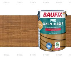 BAUFIX PUR Houtbeits – Licht Eiken – Zijdeglans – 5 Liter – Voor Schutting, Tuinhuis & Blokhut – Extra UV- & Weerbestendig
