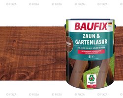 BAUFIX Schutting & Tuin Houtbeits – Kastanje – Zijdeglans – 5 Liter – Voor Schutting, Tuinhuis & Blokhut – UV- & Weerbestendig