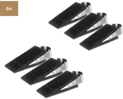 Baulk® - Deurstopper – Deurstoppers Buiten en Binnen – Raamstopper – Rubber Spie – RVS – Set 6 – Extra grip
