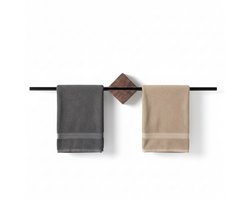 Baulk® - Handdoekrek badkamer – Handoekrek keuken – Handdoekhouder – Handdoekenrek – handdoekstang – Modern – Walnoot – RVS - 50cm