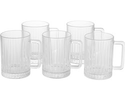 Bavary Collection Glazenset – 6-delig – Kristallen Drinkglazen met Handvat – Luxe Water- & Theeglazen – 330 ml