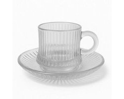 Bavary - Espresso Glazen Set - Kop en schotel - 12 Delig