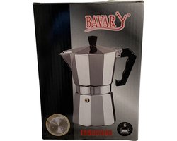 Bavary - Espresso maker - 1 Alu Expresso 6 Kops - inductiegeschikt - zilver - duurzaam & stijlvol