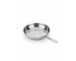Bavary® Professionele RVS Frying Pan - 24CM - 18/10 Inox - Tri-Ply Bodem - Duurzame Koekenpan zonder Coating - Geschikt voor Inductie