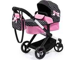 Bayer Design - Poppenwagen XEO in zwart, wit/roze