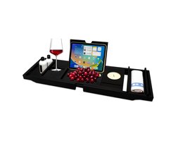 Bayt Badplank - Badrek - Badplank hout - Badbrug - Badplank zwart - Verstelbaar - 75-109 CM