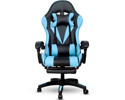 Bayt Gamestoel - Gaming chair - Gamingstoel - Comfort gamer stoel - Zwart en Lichtblauw