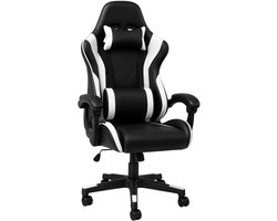 Bayt Gamingstoel -Gamestoel - Gaming chair - Met rug en armleuning - Verstelbare rugleuning - Comfortabele game stoel - Zwart en wit