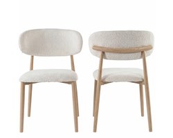 Bayt Japandi eetkamerstoelen - Set van 2 - Beige