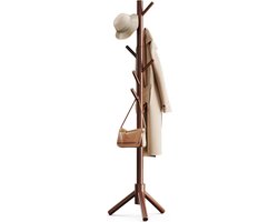 Bayt Kapstok - Staande kapstok - Kapstok Hout - Kapstok Staand - Garderoberek - 8 Haken - 175 cm - Bruin