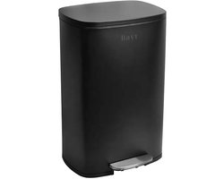 Bayt Pedaalemmer - Prullenbak - Vuilnisbak 50 Liter - Prullenbak Afvalscheiding - Afvalbak- RVS - Zwart