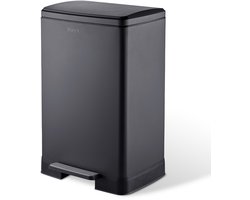 Bayt Prullenbak - Prullenbak 60 Liter - Vuilnisbak 60 Liter - Pedaalemmer 60 Liter - Afvalbak - RVS - Zwart