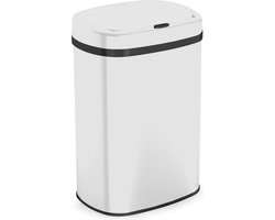 Bayt Prullenbak - Prullenbak 60 Liter - Vuilnisbak - Afvalbak - Metaal - Wit