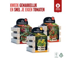 Baza Garden boxen Tomaat set 3 stuks/ FSC hout/ BIO potgrond/ cadeau idee/ binnen tuinieren