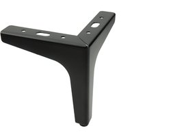 B&B – Meubel poot – 130 mm – Zwart Mat – Staal – Met Kunststof Beschermdop