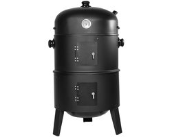 BBGrill - Memphis - BBQ Smoker - Verticale smoker - 2 rookschalen - Thermometer - Industrieel - Zwart