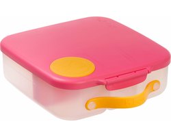 b.box Lunchbox - Jumbo Bentobox met 4 Vakken (2 Lekvrij), Afneembare Scheidingswand, Gelkoelelement - Ideaal voor School - Vanaf 3+ - Inhoud 2L