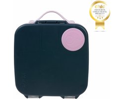 b.box Lunchbox - Jumbo Bentobox met 4 Vakken (2 Lekvrij), Afneembare Scheidingswand, Gelkoelelement - Ideaal voor School - Vanaf 3+ - Inhoud 2L