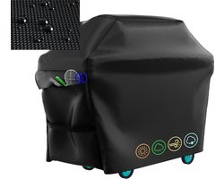 BBQ Grill Cover, BBQ Hoes, Waterproof Heavy Duty BBQ Grill Cover, Oxford Stof Waterdicht, Winddicht, Scheurvast en UV-bestendig 145 x61 x117cm, Zwart