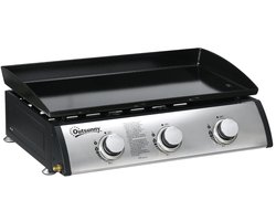 BBQ-grill - Gasgrill - Grill - Met deksel, 3 branders, vetopvangbak - 63x47x25cm - Geschikt voor barbecues, festivals, familiebijeenkomsten en picknicks - Zwart
