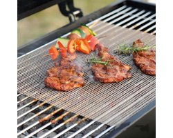 BBQ Grill Mat set van 2- Bakmatten - BBQ Matje - BBQ accessoire - op maat te knippen- nooit meer een vies BBQ rooster