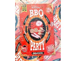 BBQ | Party | Best meat | wandborden metaal | 20 x 30cm | wanddecoratie | huis, tuin, schutting en terras | voor binnen en buiten