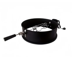 BBQ Rotisserie Set 57cm – BBQ Accessoires Inclusief RVS Ring & Elektrisch Draaispit braadspit – Motor, Spit & Vleesvorken – CE Keurmerk – Geschikt voor Weber, Napoleon & alle Ø 57 cm Kogel BBQ’s